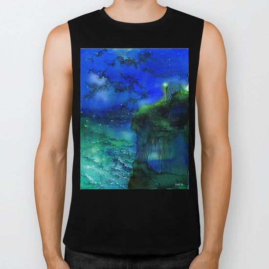 Cobalt and vermillion Biker Tank