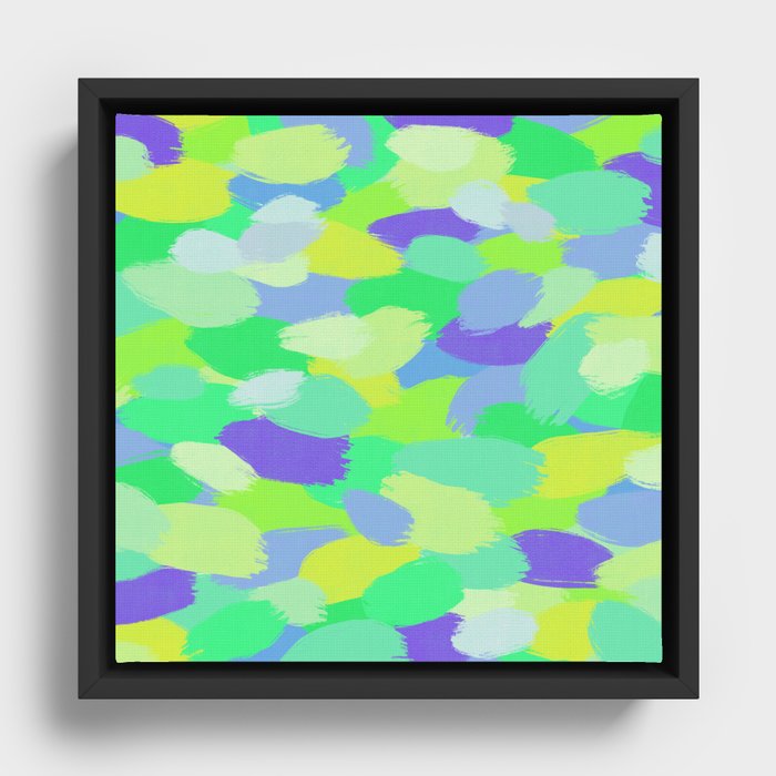 Abstract yellow and green blue/Backdrop Painting Framed Canvas