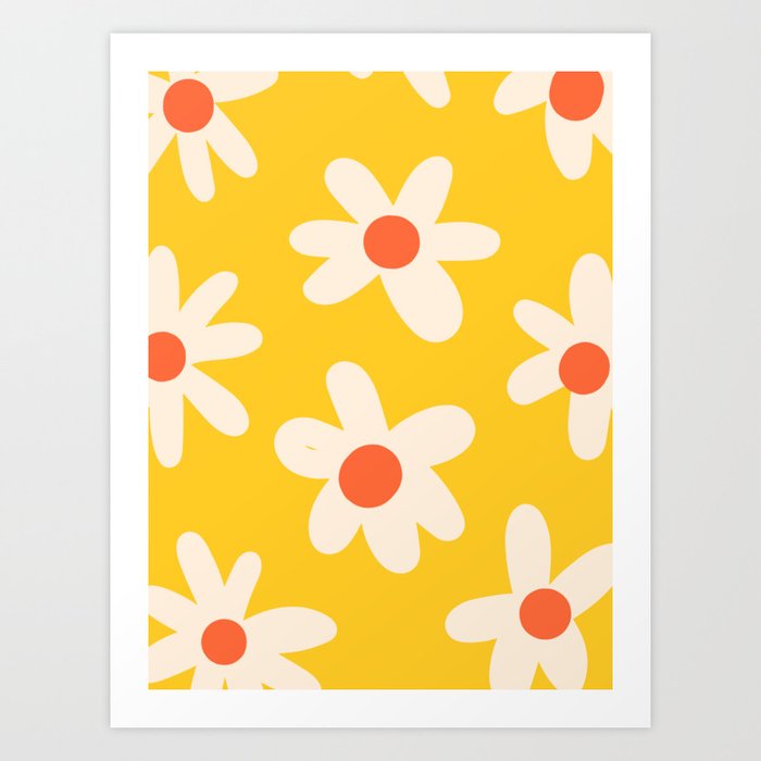 Happy Golden Daisies | Yellow Daisies | Summer Flowers Art Print
