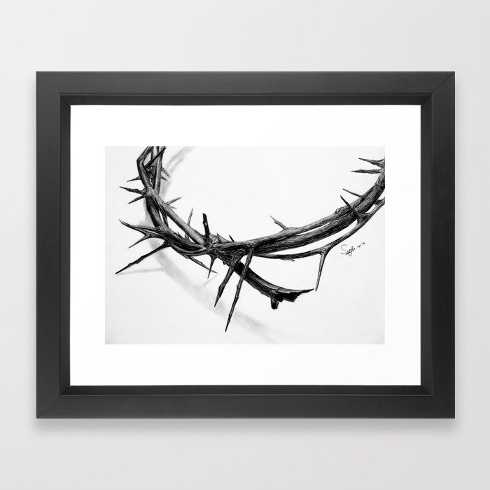 Crown of Thorns (Pencil Drawing) Framed Art Print