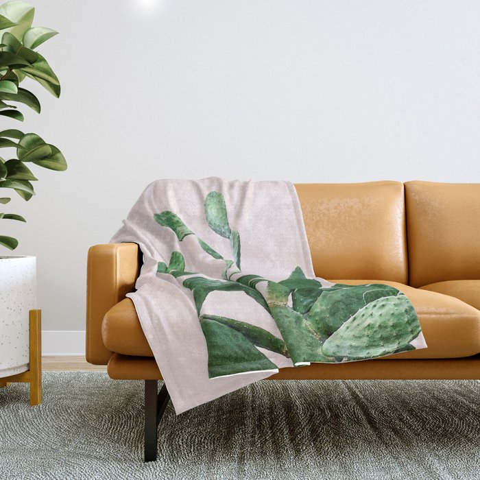 Cactus Opuntia Throw Blanket