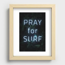 Pray for Surf Recessed Framed Print