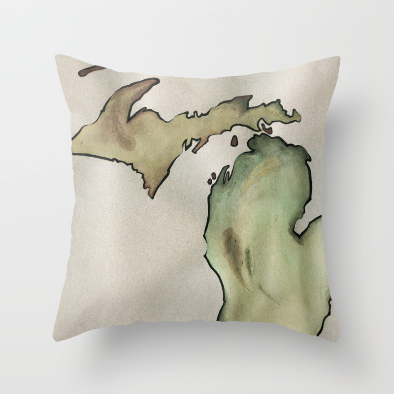 Mily Michigan Throw Pillow By Emilyvalko Society6