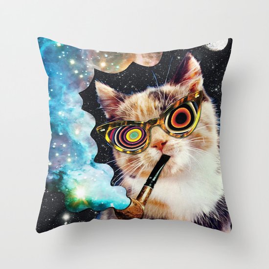 High Cat Throw Pillow