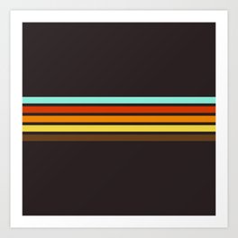 Abstract Minimal Retro Stripes 70s Style - Toshimune Art Print