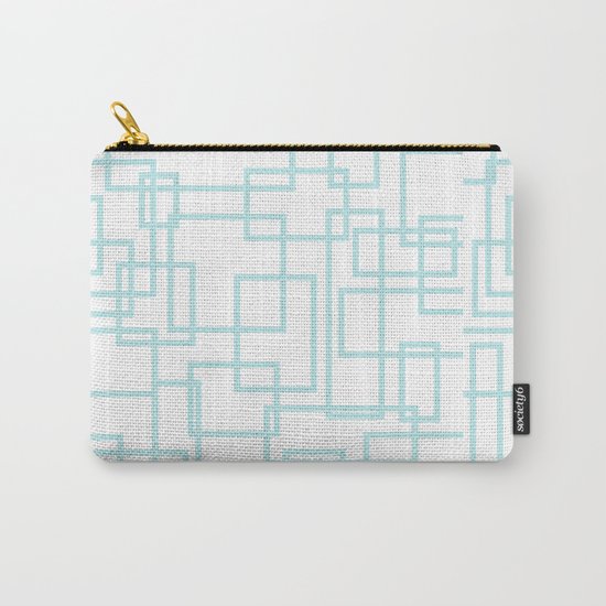 Geometric abstract pattern - light aqua Carry-All Pouch