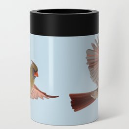 Female Cardinal Illustration Can Cooler