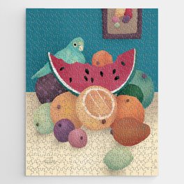 Parrot with Fruit Still Life Jigsaw Puzzle