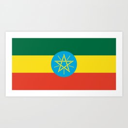 flag of Ethiopia-ኢትዮጵያ, የኢትዮጵያ ,Amharic,  Ethiopian, Addis Ababa. Art Print