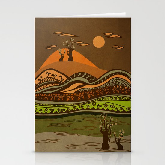 psychedelic mountains Stationery Cards