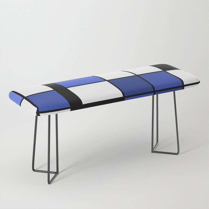 De Stijl Style Geometrical Art Blue Bench