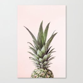 Pineapple Photography | Tropical | Fruit | Pink Sky Canvas Print