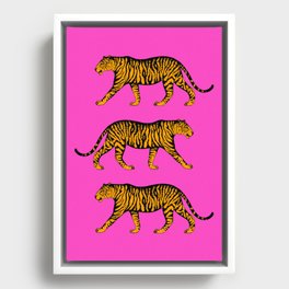 Tigers (Magenta and Marigold) Framed Canvas