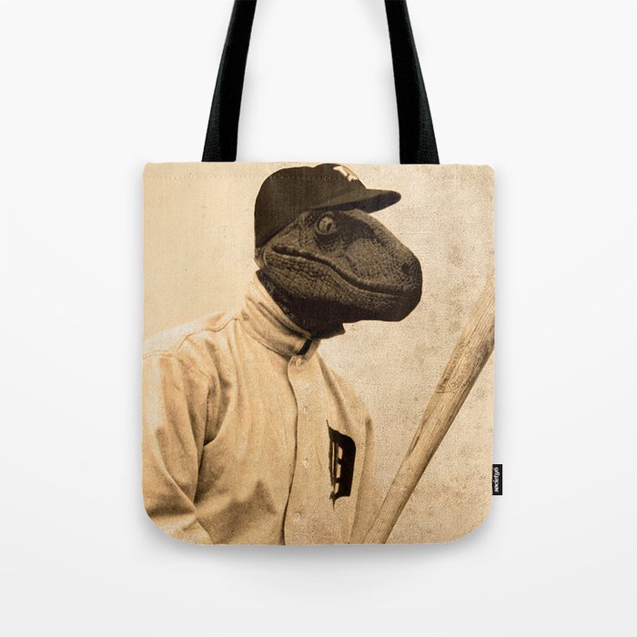 Baseball Velociraptor Tote Bag