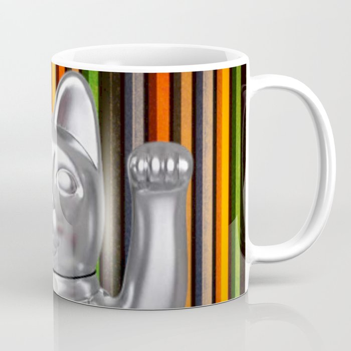 Silver Maneki Neko On A Colorful Background Coffee Mug