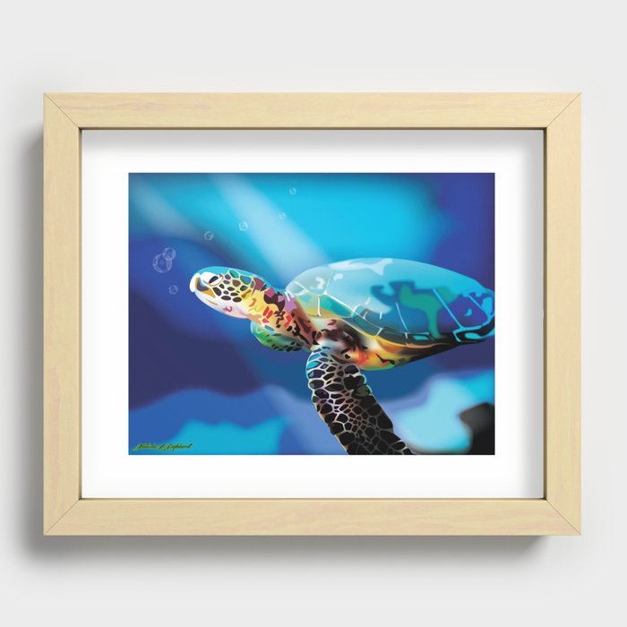 Sea Turtle Recessed Framed Print