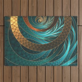 Beautiful Corded Leather Turquoise Fractal Bangles Outdoor Rug