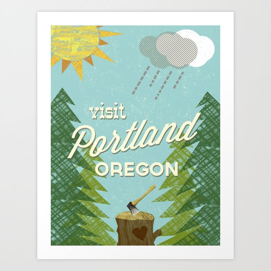Portland Stumptown Art Print