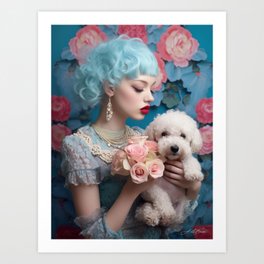 Le Blanche 72 Beauty and dog Art Print
