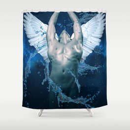 blue angel Shower Curtain