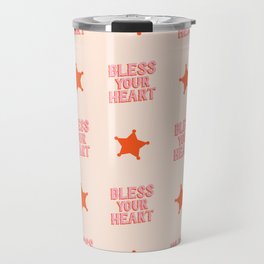 Southern Snark: Bless your heart (bright pink and orange) Travel Mug