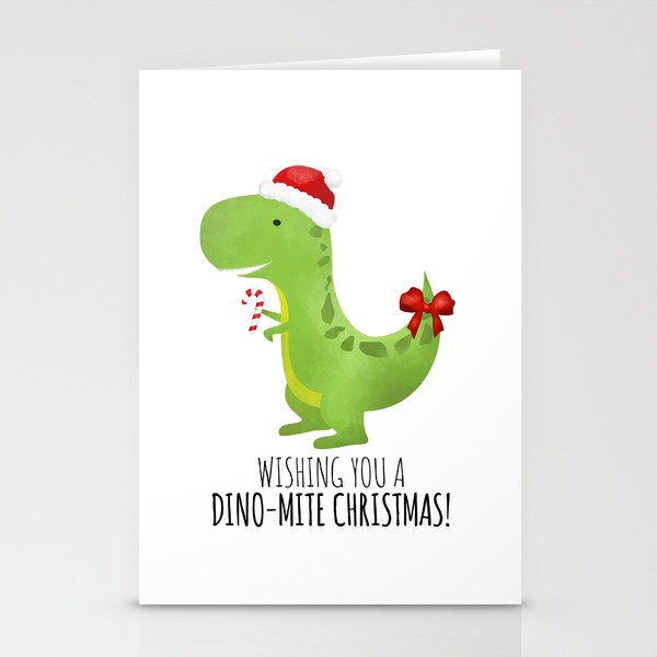 Wishing You A Dino-Mite Christmas Stationery Cards