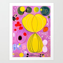 Hilma af Klint (Swedish, 1862-1944) - The Ten Largest, No. 7, Adulthood (from Group IV) - 1907 - Abstract, Symbolic painting - Tempera on paper - Digitally Enhanced Version - Art Print