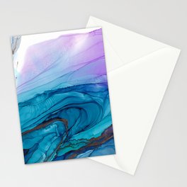 Alcohol Ink Geode Stationery Cards