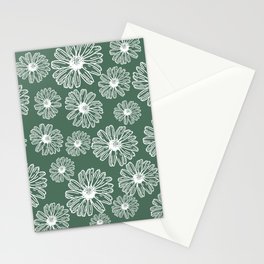 Pastel green daisies pattern Stationery Card