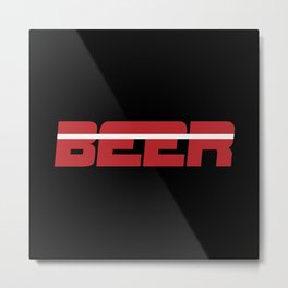 Beer is my Sport (Red Letters White Stripe) Metal Print | Game, Graphic Design, Sports, Funny 