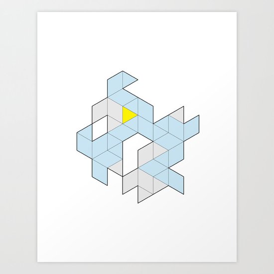 Triangle Tessel Cluster Art Print