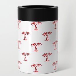 Red Palm Trees Pattern Can Cooler