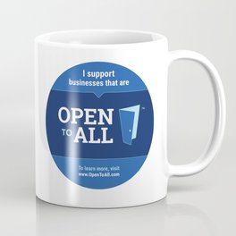 Open to All Window Cling Coffee Mug