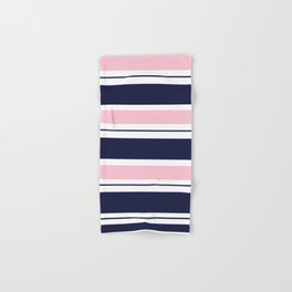 Blue Navy and Pink Stripes Hand & Bath Towel