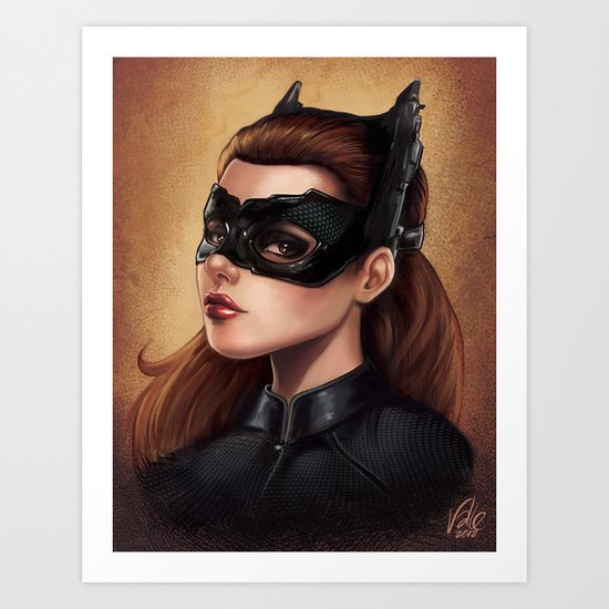 Cute Catwoman Painting Art Print