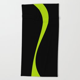 Simple Waves 2 - Lime Green Beach Towel