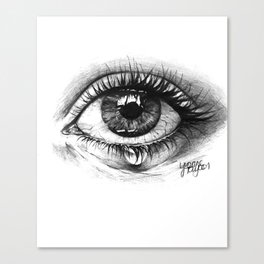 black & white eye close-up Canvas Print