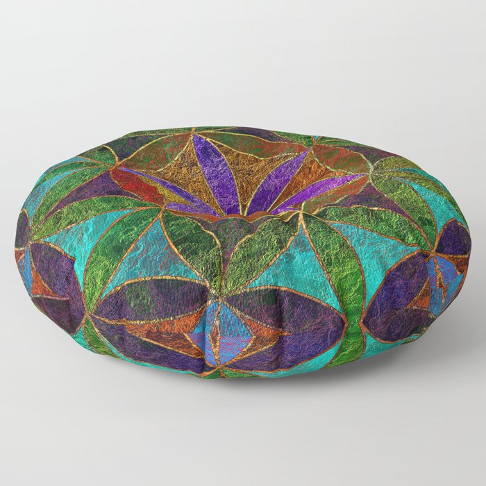 The Flower of Life (Sacred Geometry) 2 Floor Pillow