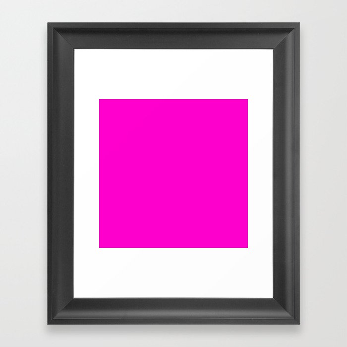 BRIGHT MAGENTA COLOR. Vibrant Pink Solid Color Framed Art Print