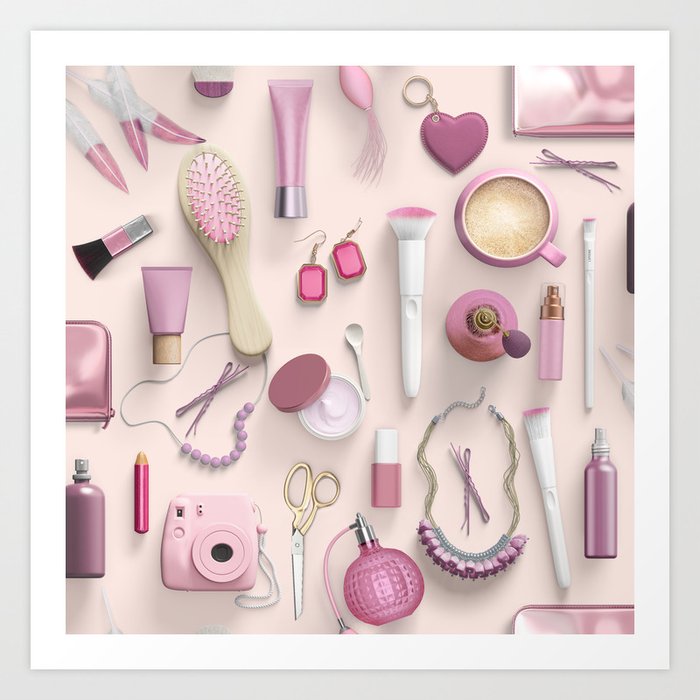 Pink Vanity Table Art Print By Bonniephantasm Society6 Pink Vanity Table Art Print