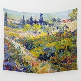 Vincent Van Gogh Flowering Garden Wall Tapestry