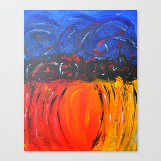 RED AND BLUE AND WARM AND COOL ABSTRACT Canvas Print