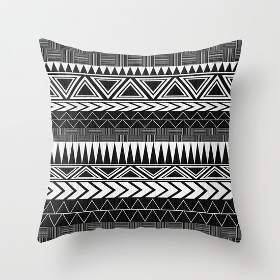 Tribal Monochrome. Throw Pillow