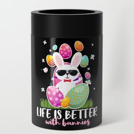 Life Better Kawaii Cute Bunny Egg Easter Sunday Can Cooler