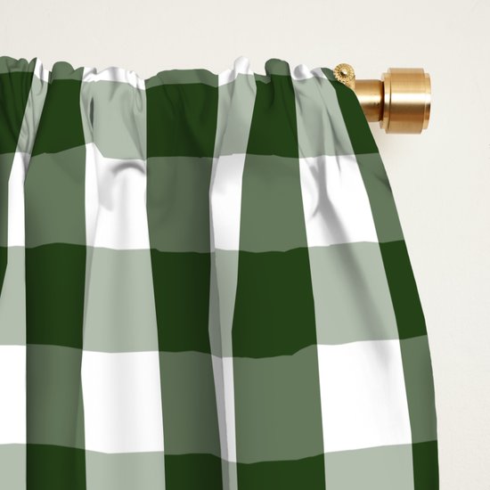 Dark Forest Green And White Gingham Check Blackout Curtain By Dark Forest Green And White Gingham Check Blackout Curtain By Podartist Society6