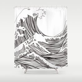 great big wave Shower Curtain