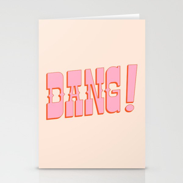 DANG! - western style saloon font in retro mod colors (pink and orange) Stationery Cards