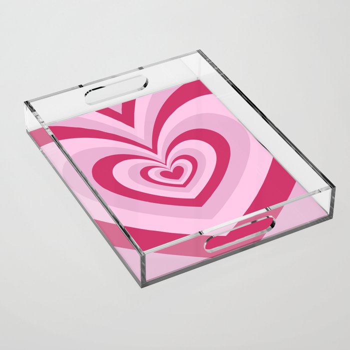 Valentines Beating Hearts (Pink + Red) Acrylic Tray