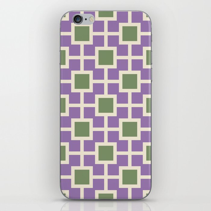 Classic Hollywood Regency Pattern 767 Sage Green Lavender and Beige iPhone Skin