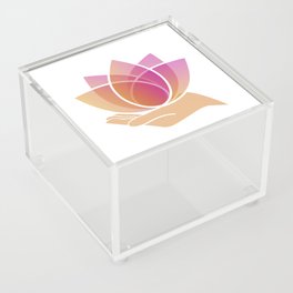 Hand holding a pink lotus flower	 Acrylic Box